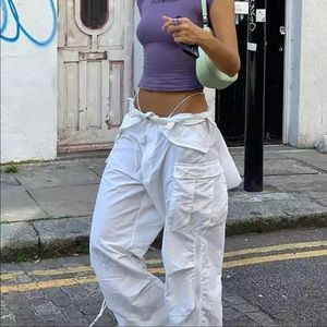 Y2K white cargo pants (new)